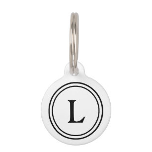 Médaillon Pour Animaux Balise d'identification de l'animal - Noir et blan