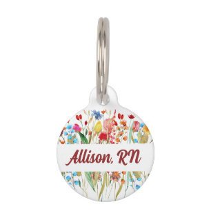 Médaillon Pour Animaux Balise d'identification du stéthoscope fleur sauva