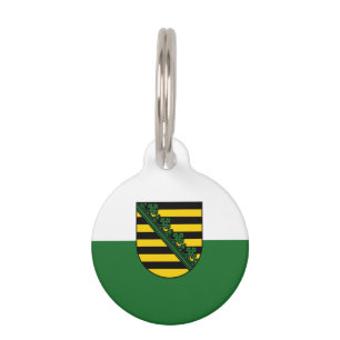 Médaillon Pour Animaux Balise Drapeau Saxe pour animal de compagnie