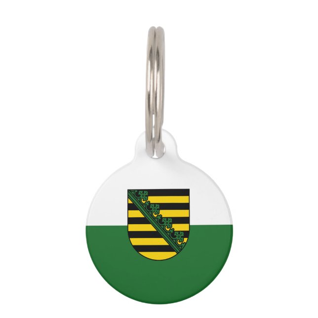 Médaillon Pour Animaux Balise Drapeau Saxe pour animal de compagnie (Devant)