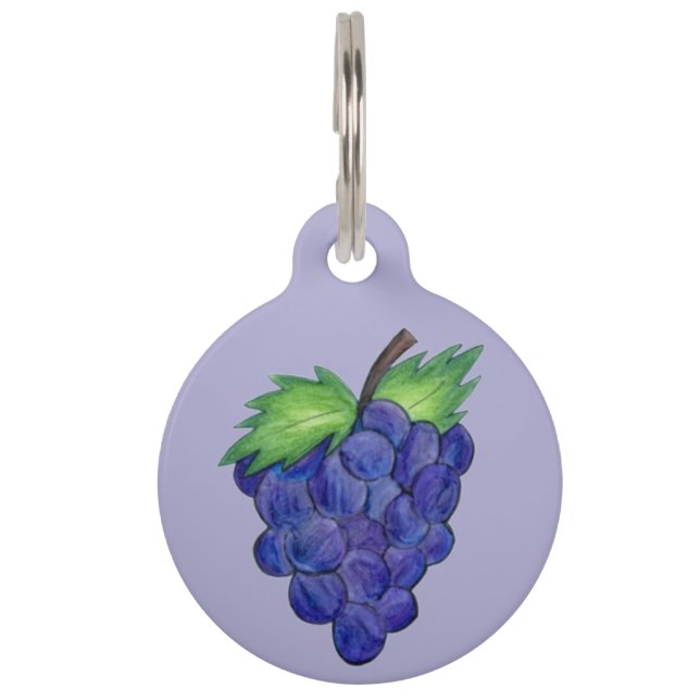 Médaillon Pour Animaux Balise Green Purple Grape Bund de raisins Fruit Ch (Devant)