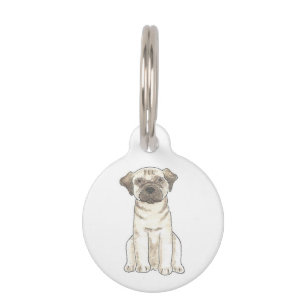 Médaillon Pour Animaux Balise ID animal de compagnie de chien carlin