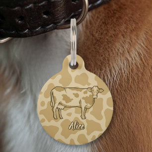 Médaillon Pour Animaux Balise ID animal de compagnie du profil de vache