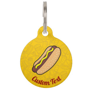Médaillon Pour Animaux Balise ID animal de compagnie Hotdog