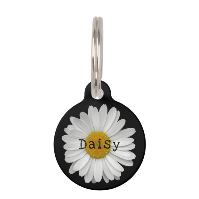 Médaillon Pour Animaux Balise ID animal de compagnie Nom de la fleur de m (Devant)