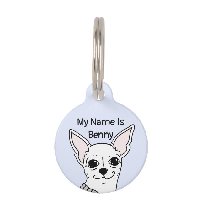 Médaillon Pour Animaux Balise ID Chihuahua Chig Smiling (Devant)