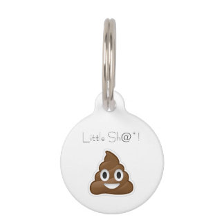 Médaillon Pour Animaux Balise ID d'animal de compagnie Little Poop Cute