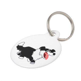 Médaillon Pour Animaux Balise Joli Dessin Bordure Collie Chien