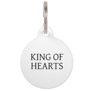 Médaillon Pour Animaux Balise King of Heart Custom Black Dog ID Round Pet