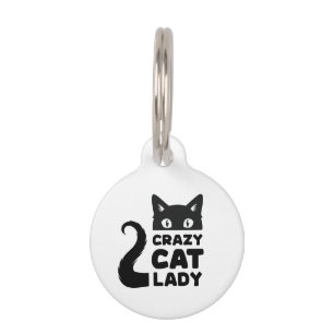 Médaillon Pour Animaux Balise Nom de la dame du chat fou