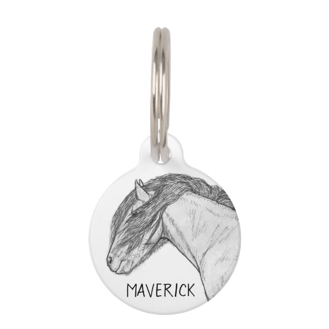 Médaillon Pour Animaux Balise Nom du faisceau équestre (Devant)