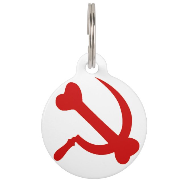 Médaillon Pour Animaux Balise Os et faucille (Devant)