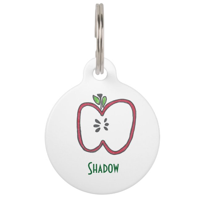 Médaillon Pour Animaux Balise Pomme rouge (Devant)