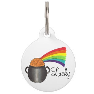 Médaillon Pour Animaux Balise Pot Lucky de Gold Rainbow Personnalisé pour