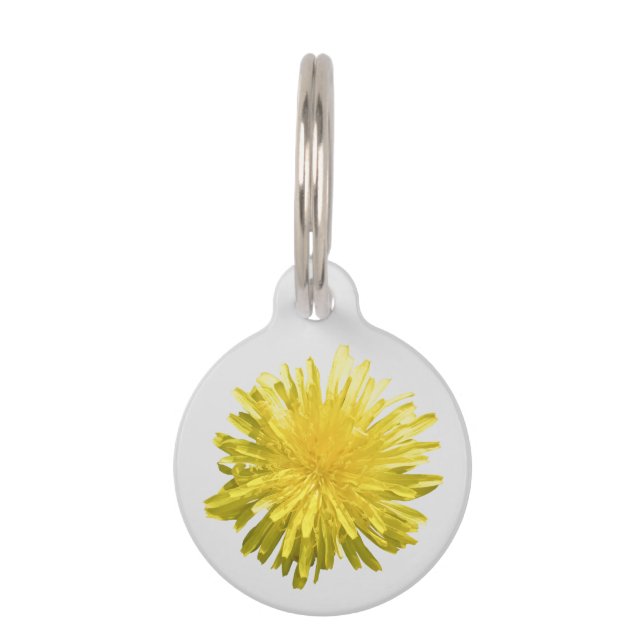 Médaillon Pour Animaux Balise pour animal de compagnie jaune Dandelion (Devant)