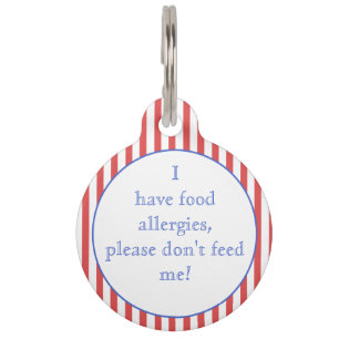 Médaillon Pour Animaux Balise Red stripes Allergies alimentaires Alerte M