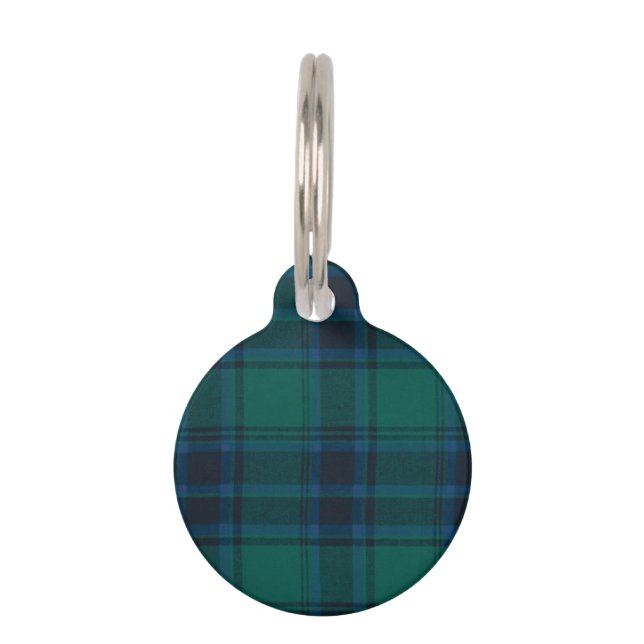 Médaillon Pour Animaux Balise Tartan Round Pet (Devant)
