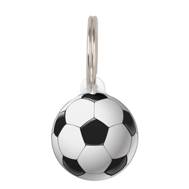 Médaillon Pour Animaux Ballon de football blanc noir du football (Devant)