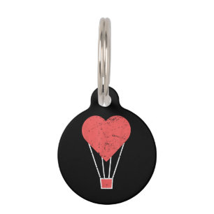 Médaillon Pour Animaux Ballons à air chaud de coeur mignon