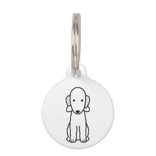 Médaillon Pour Animaux Bande dessinée de chien de Bedlington Terrier