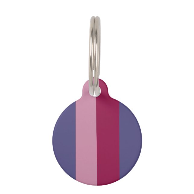 Médaillon Pour Animaux Bandes de couleurs violettes (Devant)