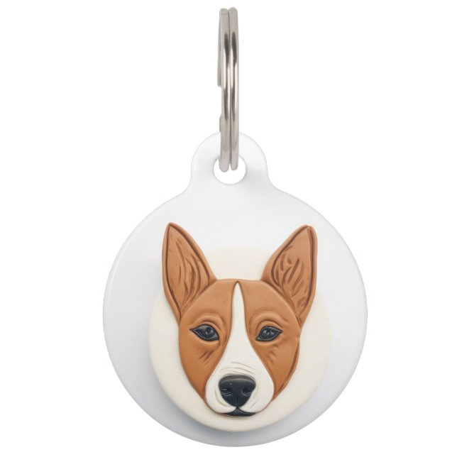 Médaillon Pour Animaux Basenji Chien 3D Inspiré (Devant)