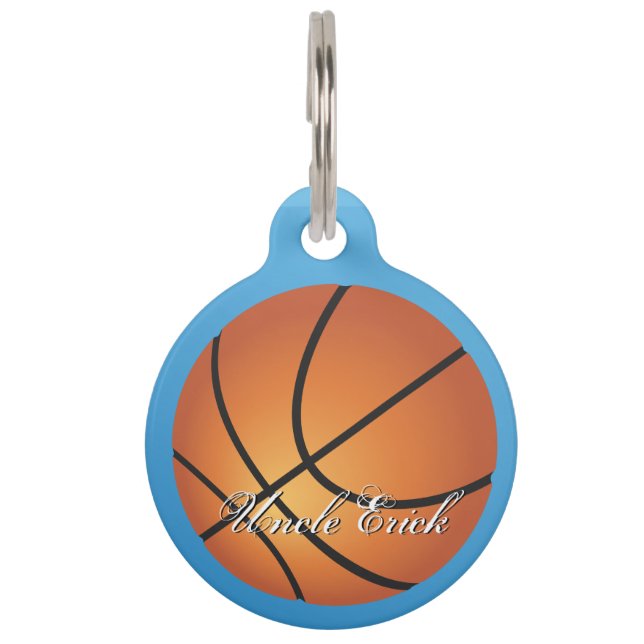 Médaillon Pour Animaux Basket-ball Image 🏀 Monogramme Budget spécial (Dos)