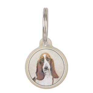 Médaillon Pour Animaux Basset Hound Painting - Cute Original Dog Art