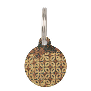 Médaillon Pour Animaux Batik Kawung vintage indonésien à motif rustique