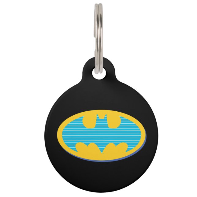 Médaillon Pour Animaux Batman | Symbole Cyan Stripes (Devant)