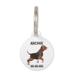 Médaillon Pour Animaux BEAGLE-Personnaliser le nom de l'animal/numéro de 