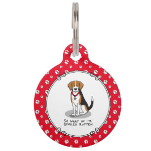 Médaillon Pour Animaux Beagle Pourri (tri couleur 3) Chien Drôle