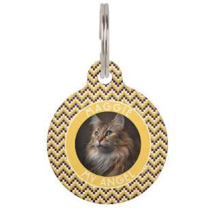 Médaillon Pour Animaux Beau Cadeau Personnalisé pour Chien Chevron Symétr