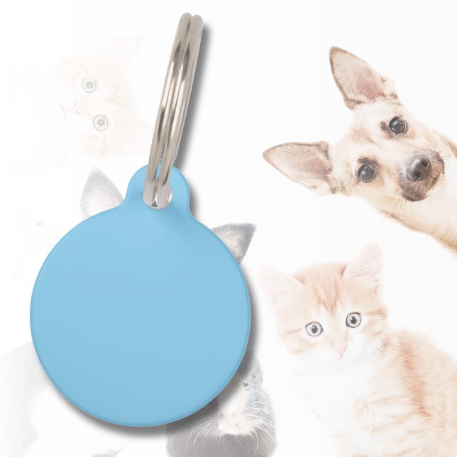 Médaillon Pour Animaux Bébé bleu couleur solide | Classique | Élégant (Créateur téléchargé)
