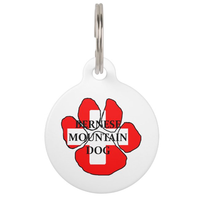 Médaillon Pour Animaux beber nom de chien pw drapeau suisse (Devant)