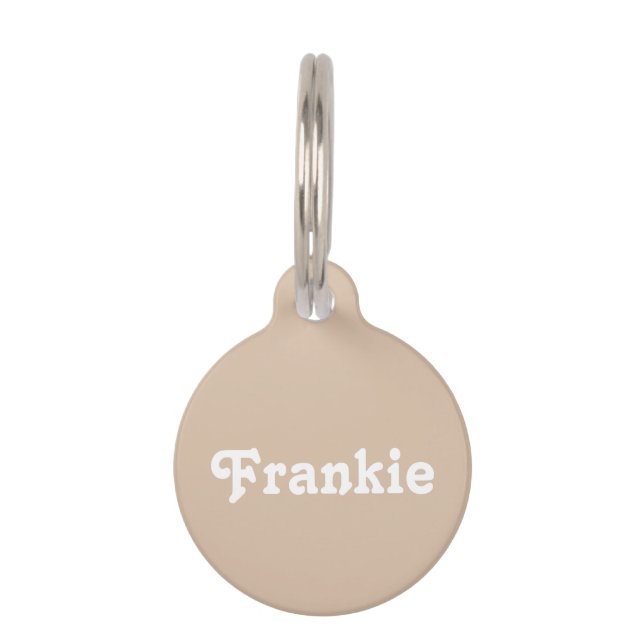 Médaillon Pour Animaux Beige Retro (Devant)