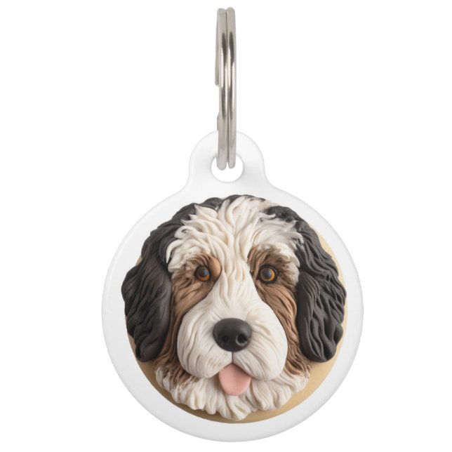 Médaillon Pour Animaux Bernedoodle Chien 3D inspiré (Devant)