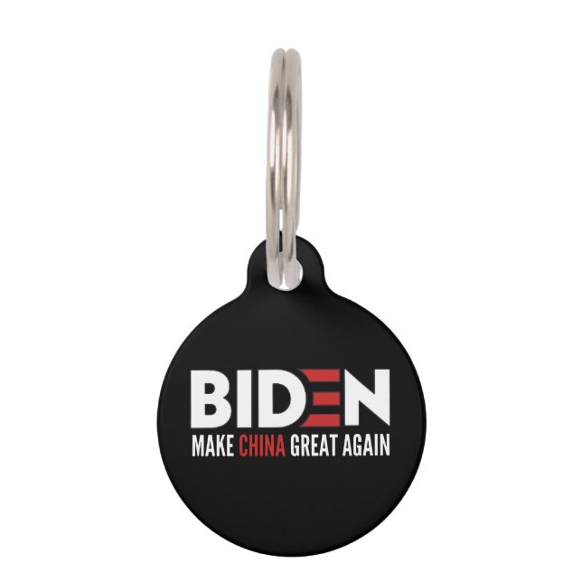 Médaillon Pour Animaux biden Make China Great Again (Devant)