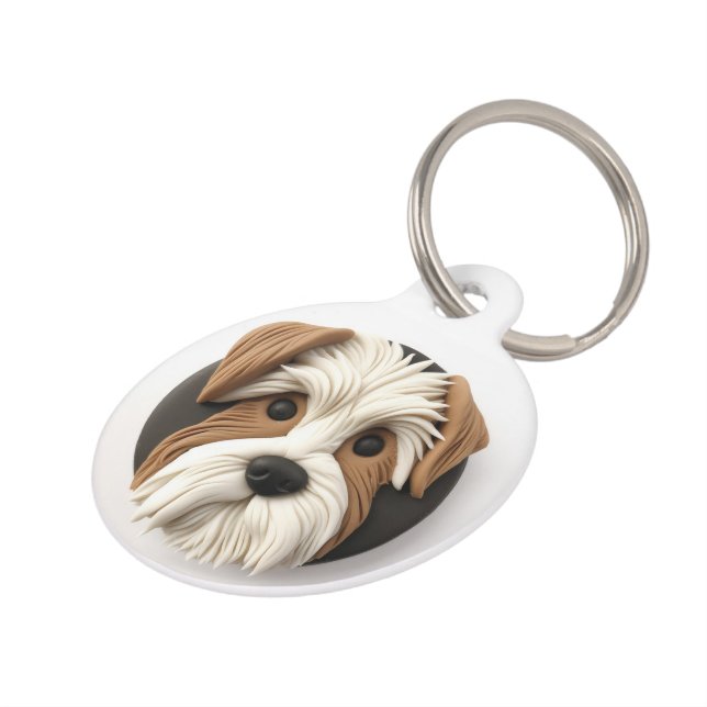 Médaillon Pour Animaux Biewer Terrier Chien Inspiré 3D (Côté )