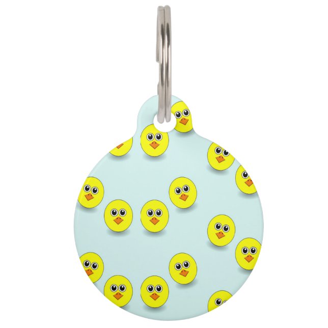 Médaillon Pour Animaux Big head chick on blue (Devant)