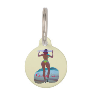 Médaillon Pour Animaux Bikini Booty Beach Girl Thunder_Cove
