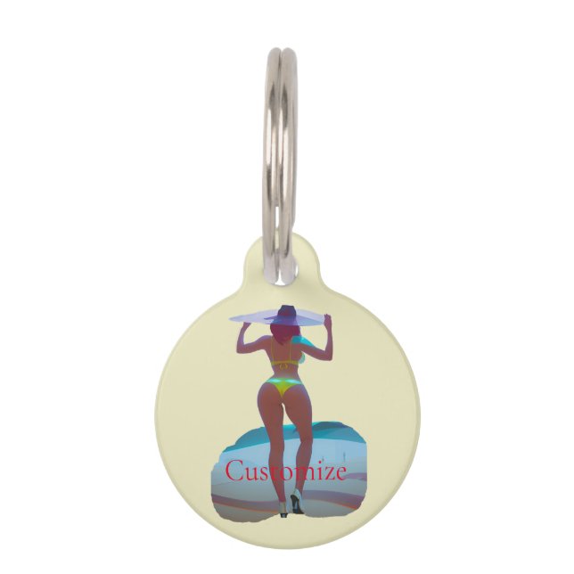 Médaillon Pour Animaux Bikini Booty Beach Girl Thunder_Cove (Devant)