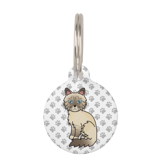 Médaillon Pour Animaux Birman/Ragdoll au point chocolat tabby & Infos sur (Devant)