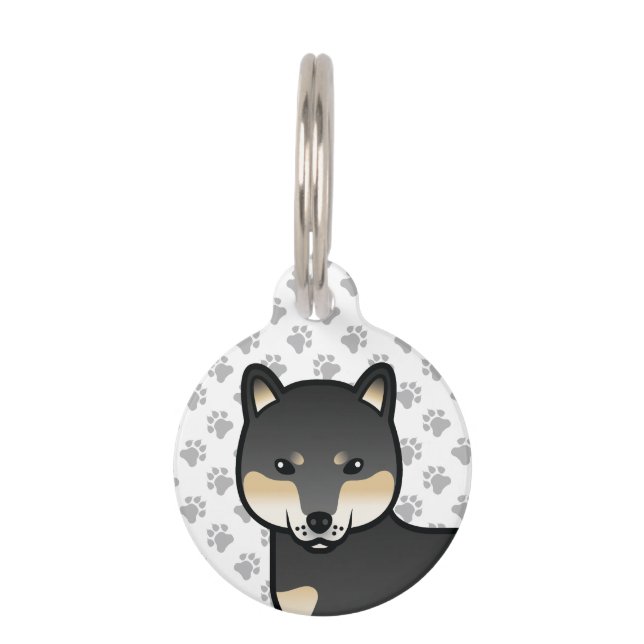 Médaillon Pour Animaux Black And Tan Shiba Inu Cartoon Chien & Animaux de (Devant)