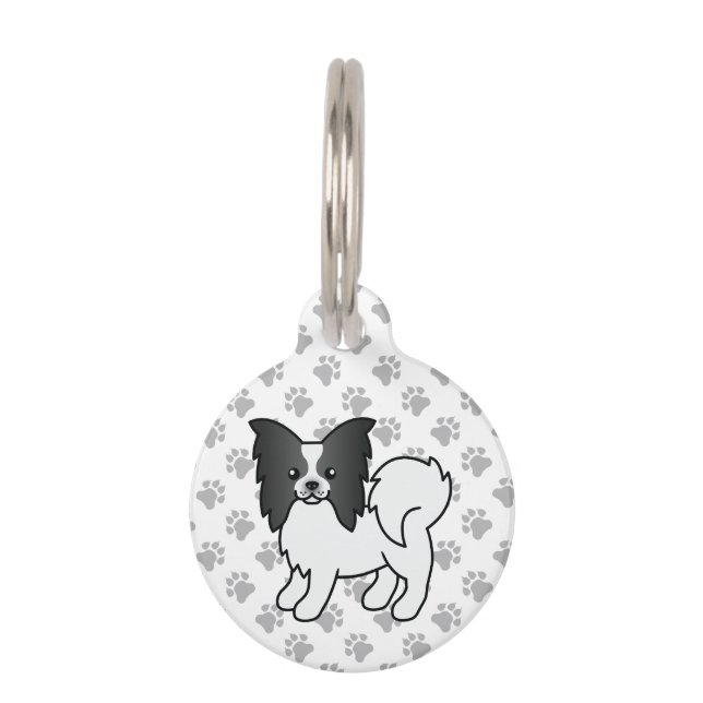 Médaillon Pour Animaux Black And White Papillon Cute Cartoon & Animaux (Devant)