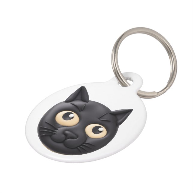 Médaillon Pour Animaux Black Cat 3D Inspiré (Côté )