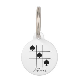 Médaillon Pour Animaux Black Spades Tac Toe Thunder_Cove