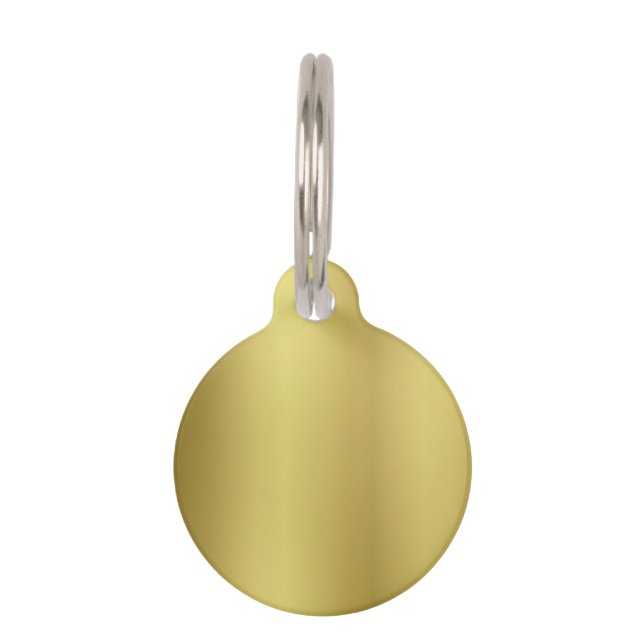 Médaillon Pour Animaux Blanc de modèle d'or (Dos)