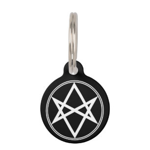 Médaillon Pour Animaux Blanc unicursale de Hexagram de Falln