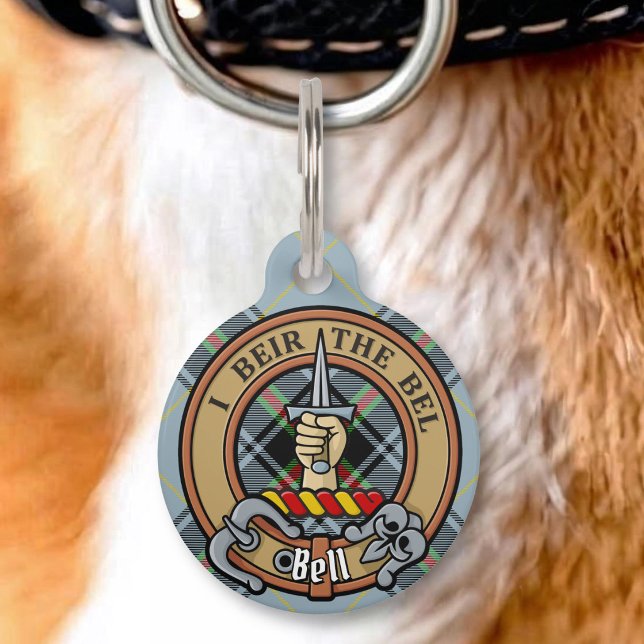 Médaillon Pour Animaux Blason de Clan Bell sur tartan (Créateur téléchargé)